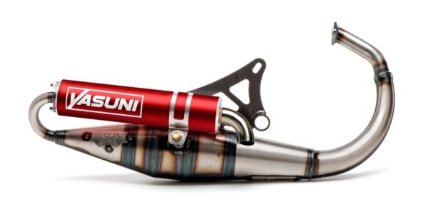 Yasuni Scooter Z Complete Exhaust - Steel/Aluminum Red