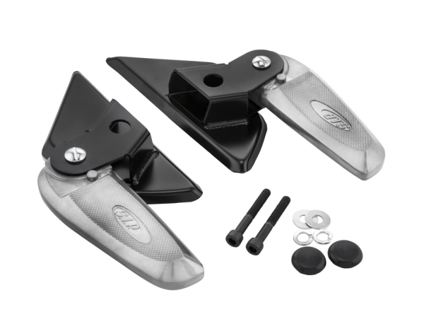 Footrests right and left for Vespa LX /LXV /S 50-150cc, black/silver