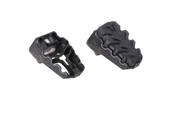 SW-Motech adjustable stainless steel footpegs EVO black for Aprilia Tuareg 660 /Rally (25-)