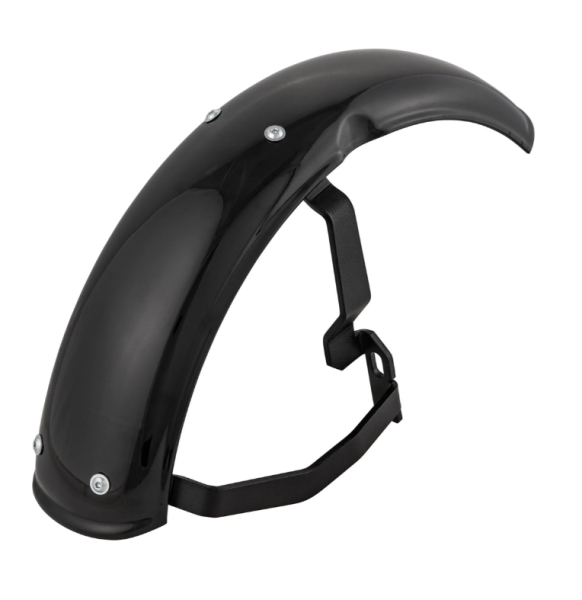 Mudguard 2.0 Garelli for Vespa PX 80-200cc, metal black glossy, holder black