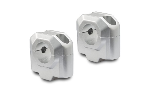 SW-Motech handlebar riser, silver for Ø 28 mm handlebars, H=30 mm for Aprilia Tuareg 660 /Rally