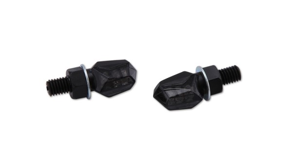 HIGHSIDER Smart Tiny LED turn signal housing black / lens smoke gray (pair), rear