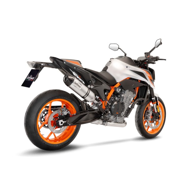LeoVince exhaust system LV One Evo for KTM Duke 790 /890, silver, slip on, Euro4, E-certificate