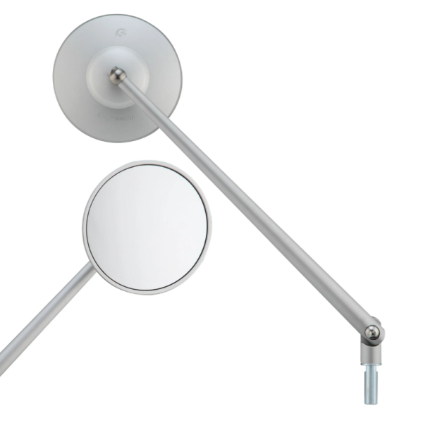 Standard mirror for Vespa, right-hand thread, silver matt