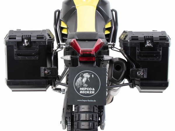 Xplorer cutout case black + cutout carrier for Aprilia Tuareg 660 (25-) Hepco & Becker
