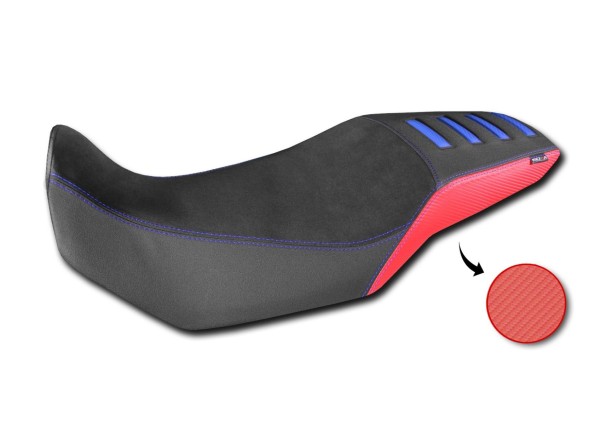 Seat cover for Honda XL 750 Transalp, black / red with blue inserts