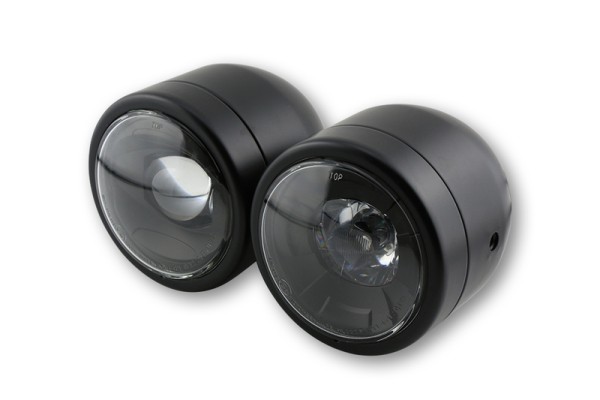 HIGHSIDER smart headlight Twin LED Black Side mounting, E-approved (1pc)
