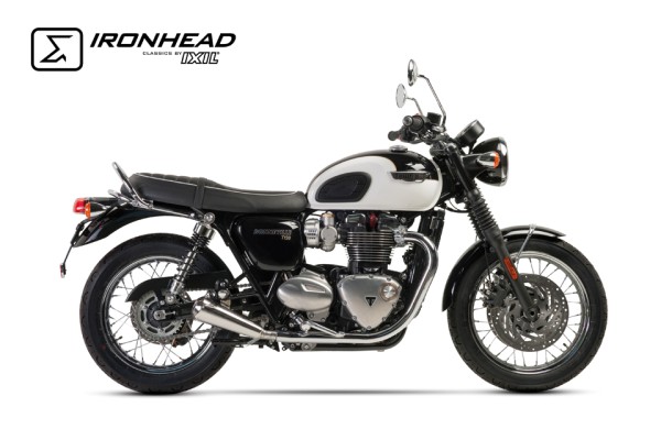 IRONHEAD muffler Triumph Bonneville T120 (16-18), stainless steel, slip on, pair, E-approved, Euro4