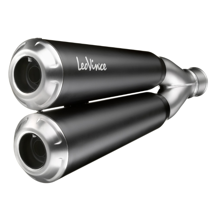 Muffler / rear silencer LeoVince SLIP-ON SBK LV ONE EVO Black Edition,  stainless steel black, carbon cap, with approval for KTM RC 125