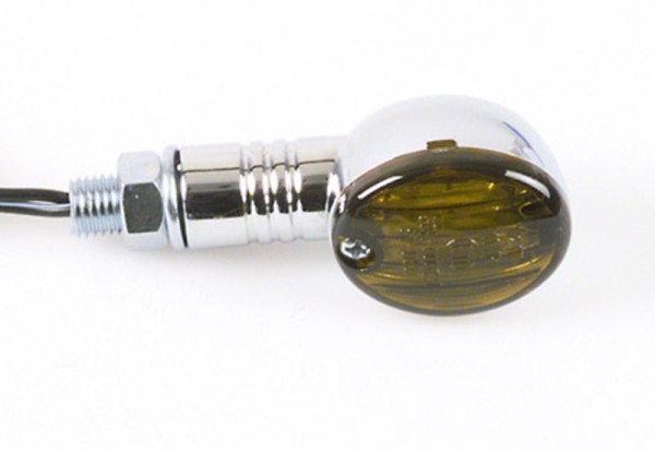 HIGHSIDER Smart Micro-Flash bulbs Mini blinker housing chrome / lens smoke gray (pair), front & H