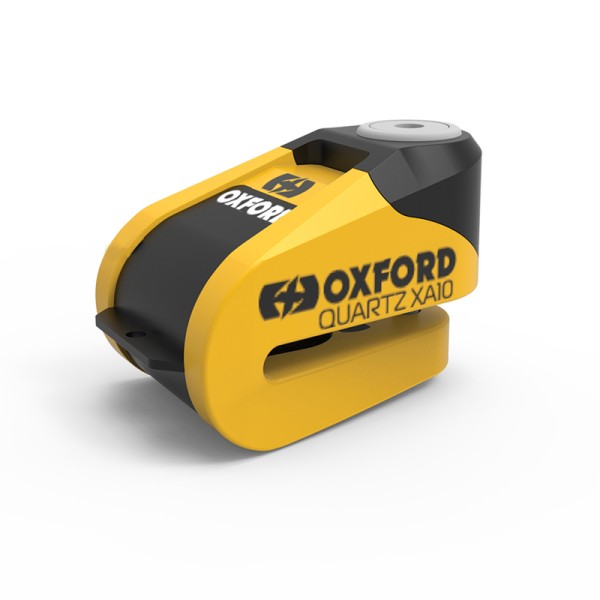 Oxford Quartz XA10 Brake Disc Lock with Alarm - Ø10mm Yellow/Black