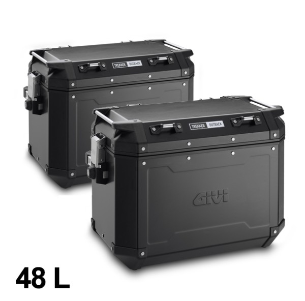 Givi aluminum side case set Trekker Outback 48L black Monokey