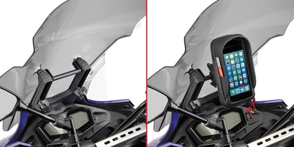 Bracket for mounting on the windshield for Navi for Yamaha MT-07 Tracer (Bj.16-18) Givi