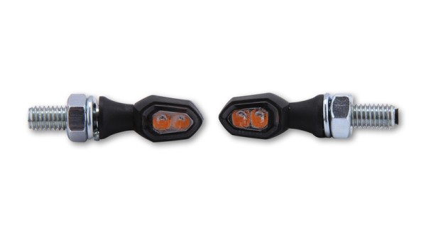 HIGHSIDER Smart Crumb LED turn signal housing black / lens smoke gray (pair), front & rear