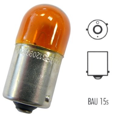 Philips bulb, incandescent lamp, 12 V, 10 W, BAU15s, orange