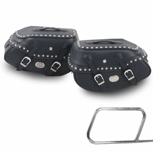 Side case set Buffalo Custom black for tube bag holder Hepco & Becker