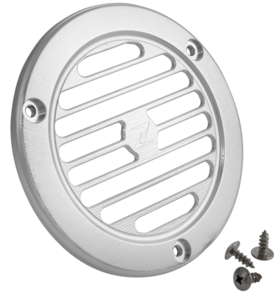 Vintage fan cover for Vespa Primavera/Sprint 3V i.e. 125/150cc 4T AC, silver