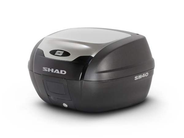 Shad SH40 Top Case, Aluminum Finish / Black, 40 L