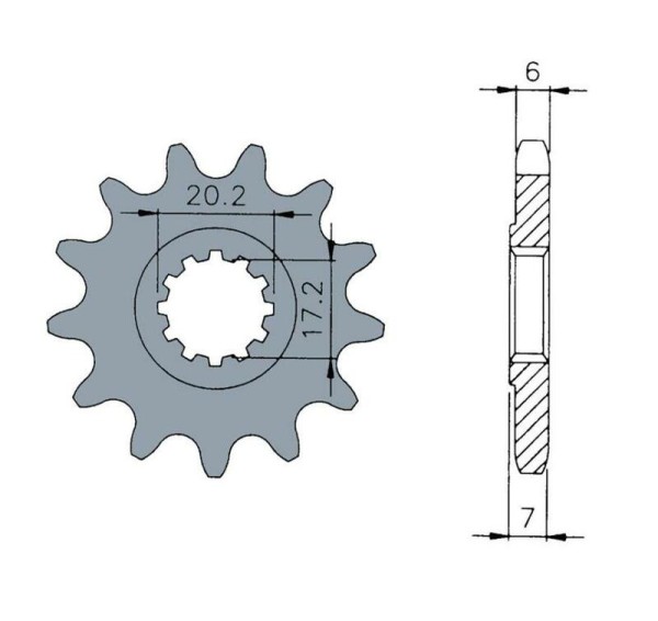 Tecnium standard steel pinion front 1120 - 420