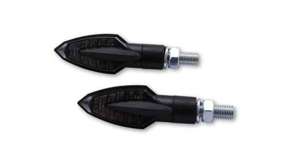 HIGHSIDER Smart Vinci LED turn signal housing black / lens smoke gray (pair), front & rear