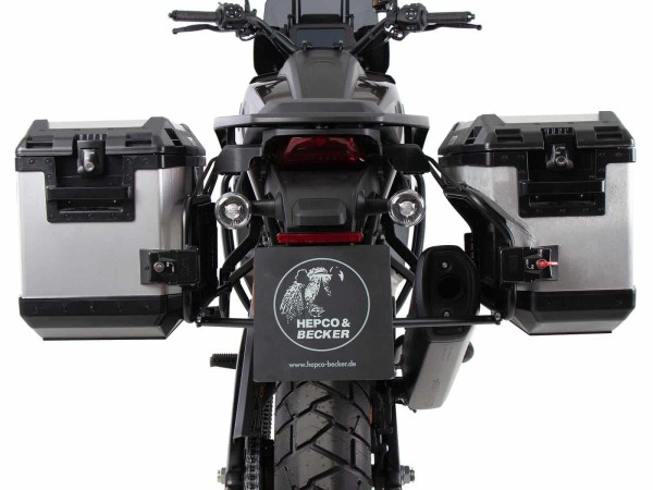 Case carrier set Cutout incl. case set Xplorer Cutout silver for Harley Davidson Pan America (21-)