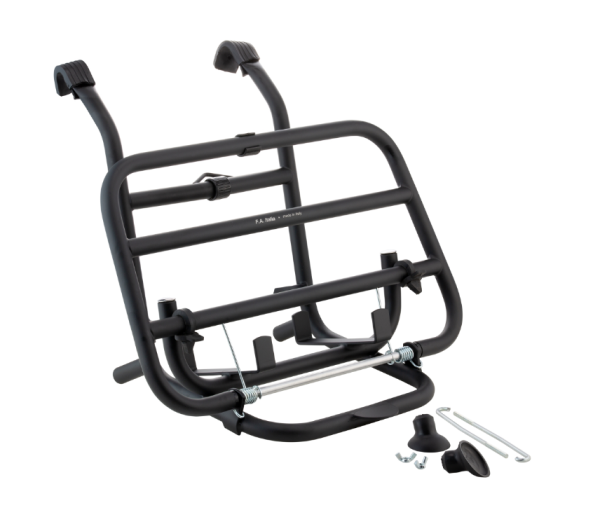 Luggage rack front for Vespa PX 80-200cc, foldable, black