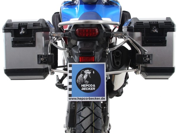 Xplorer cutout case set silver + cutout carrier silver for Honda CRF1000 Africa Twin Adventure
