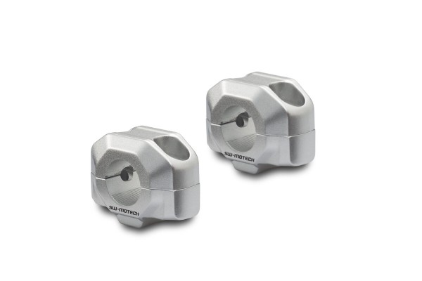SW-Motech Handlebar riser, silver for Ø 22 mm handlebar, H=15 mm for Moto Guzzi V7 III (17-18) - SW Motech
