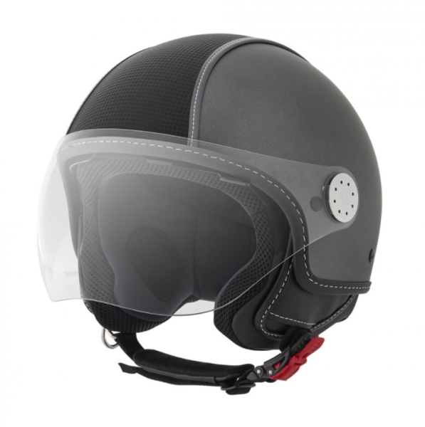 Piaggio Demi Jet helmet, carbon skin, gray, matt - size XS