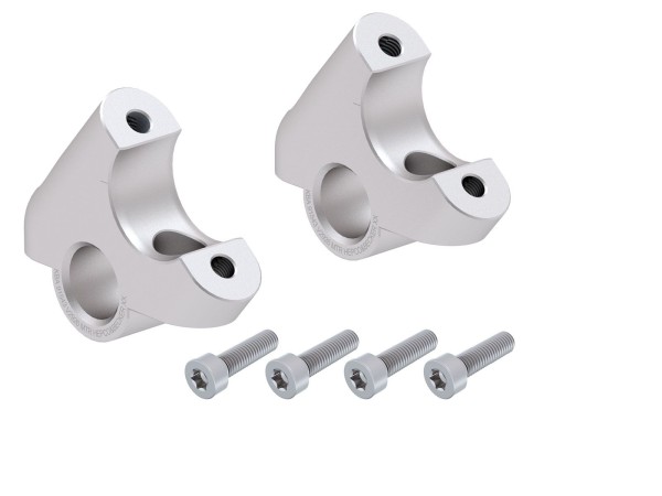 Handlebar riser H=30 mm with offset 24 mm back silver for BMW R 1200 GS LC (13-18)