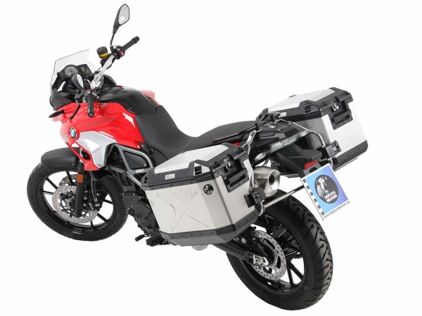 Case carrier set Cutout stainless steel incl. case set Xplorer Cutout silver for F 650 GS Twin /F 700 GS