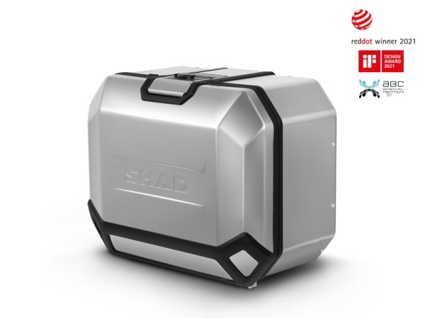 Shad side case Terra TR47, left, aluminum silver, 47 l