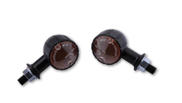 HIGHSIDER Smart Arizona bulbs Mini turn signal housing black / lens orange (pair), front & rear