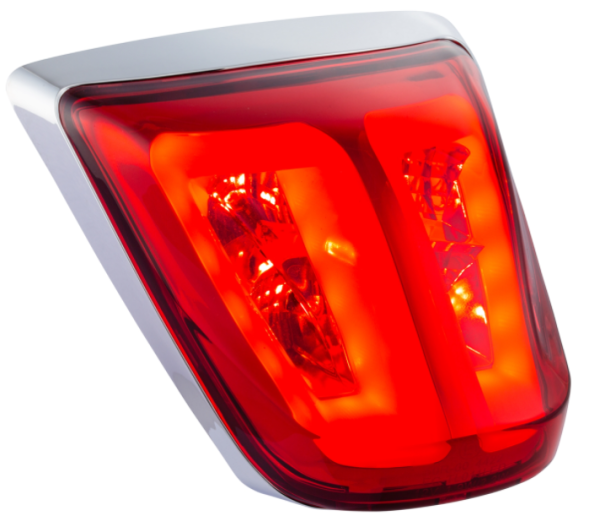 Taillight red for Vespa Primavera/Sprint 50-150cc, edge - chrome
