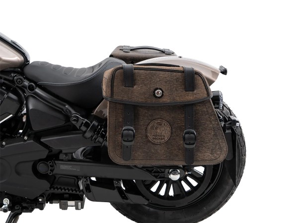 Cutout bag set brown incl. holder for Indian Scout Bobber 1250 (25-) Hepco & Becker