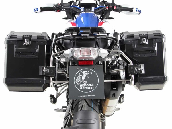 Case carrier set Cutout carrier incl. case set Xplorer Cutout black for BMW R 1250 GS (19-23)