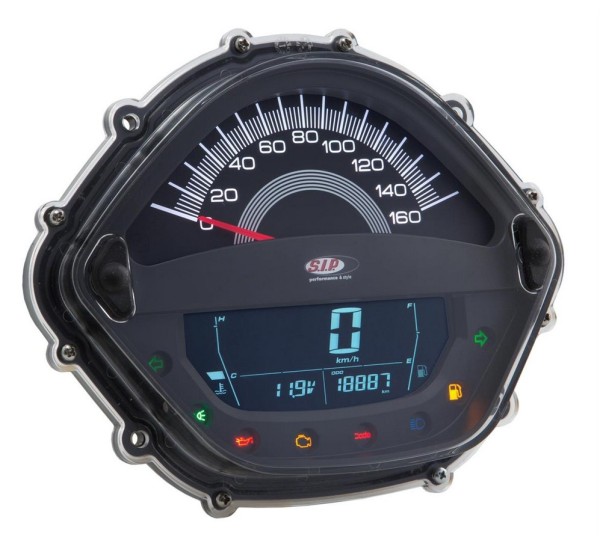 Tachometer/Speedometer for Vespa GTS/GTS Super/GTS SuperSport, i.e., 125-300cc (-'14), black
