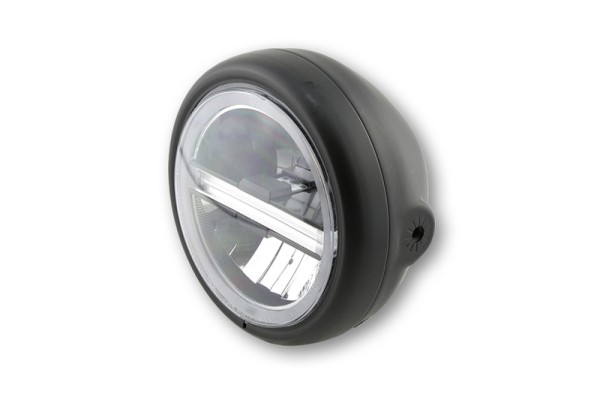 HIGHSIDER pro 5 3/4 inch Headlight Pecos Type 6 LED Black Side mounting, With TFL