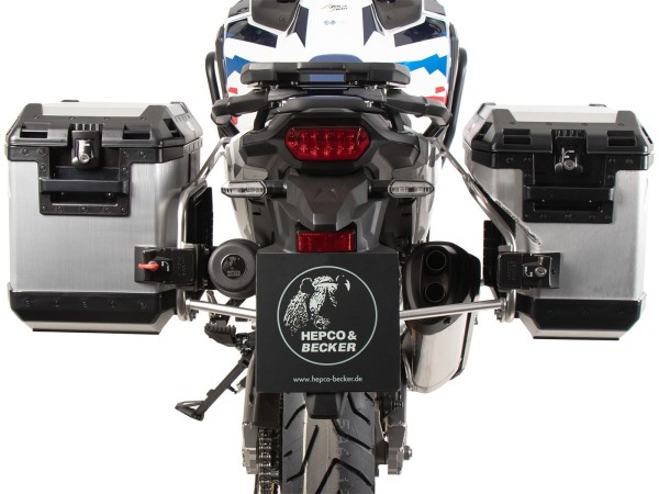 Xplorer cutout case set silver + cutout carrier silver for Honda CRF 1100 Africa Twin Adventure