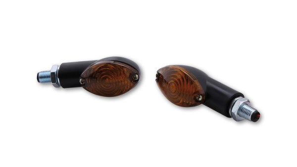 HIGHSIDER Smart Cateye bulbs Mini turn signal housing black / lens smoke gray (pair), front & rear