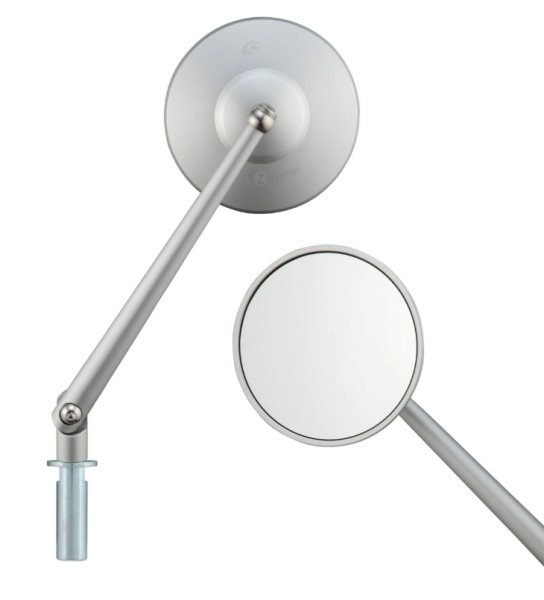Standard mirror for Vespa, left-hand thread, silver matt