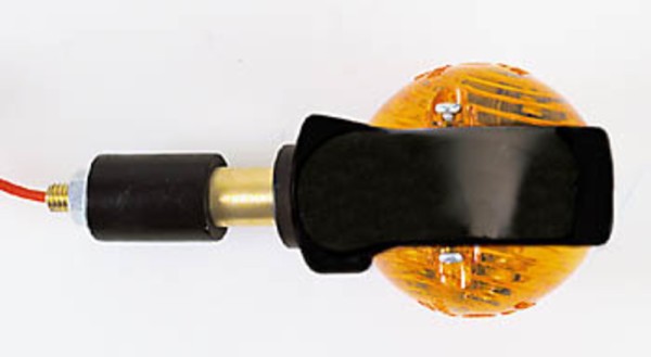 HIGHSIDER Smart ox-eye bulb handlebar end blinker housing black / lens orange (pair), front