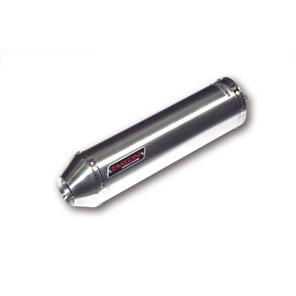 Takkoni rear silencer Honda CBF 500, stainless steel silver, E-approved