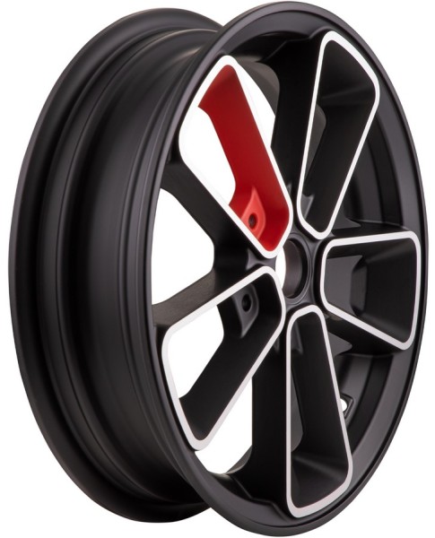 Rim front/rear 12" for Vespa GTS/GTS Super/GTV/GT 60/GT/GT L 125-300cc, black matt/red