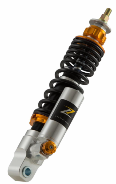 Shock absorber front for Vespa GTS/GTS Super 125-300cc ('14-'16), silver/orange