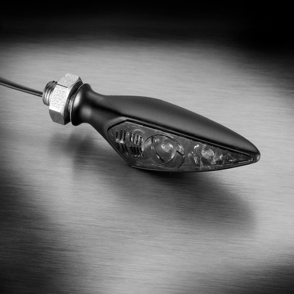 Kellermann turn signal, Rhombus S Dark, aluminum, LED, VR/HL, 12 V, black satin, M5x0,5x6,5