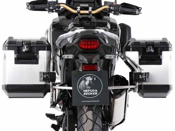 Trunk carrier set cutout silver for Honda CRF 1100 L Africa Twin (24-) Hepco & Becker