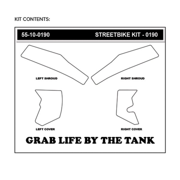 Stompgrip Tank Pad klar, Icon, Streetbike Tank Kit - Tank Seiten, für Honda CRF300L, CRF300LRA Rally