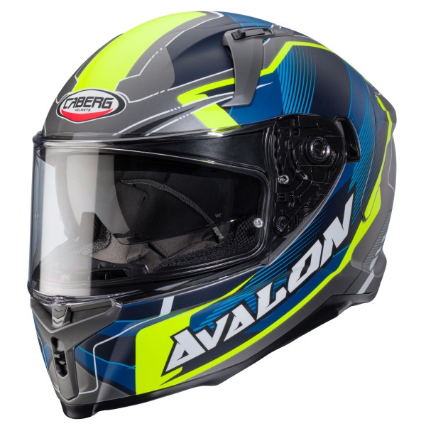 Caberg helmet Avalon X Optic matt-grey/blue-fluo-yellow