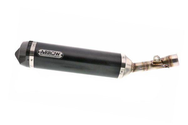 ARROW Auspuff DARK THUNDER für Yamaha MT125 2014-, Aluminium schwarz mti Carbon Endkappe (Nur mit AR